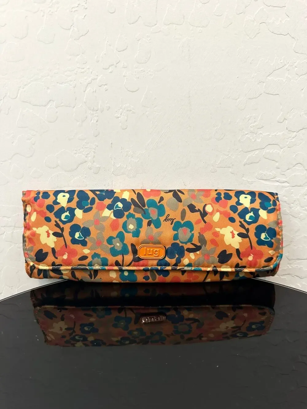 LUG Floral Pill Organizer Travel Medicine Case Fold Over Zip Pouch